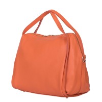Evelyn, női természetes bőr táska, narancssárga