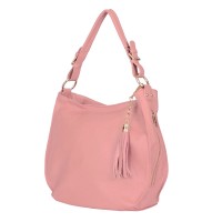 Edina, női természetes bőr táska, rózsaszín