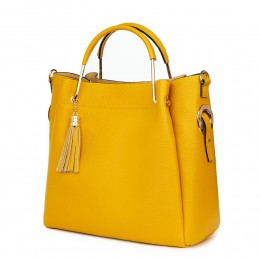 Fabiana, női természetes bőr táska, sárga