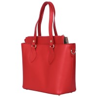 Luna, természetes bőrből készült női táska, piros