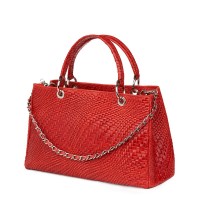 Madalina, női természetes bőr táska, piros