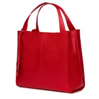 Naomi női, természetes bőr táska, piros