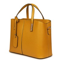 Gianna, természetes bőr táska, mustár sárga