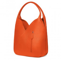 Lorena, női természetes bőr táska, narancssárga