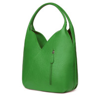Lorena, női természetes bőr táska, zöld