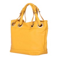 Stella női, természetes bőr táska, sárga