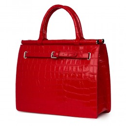 Giulia, természetes bőr táska, piros