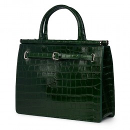 Giulia, természetes bőr táska, zöld