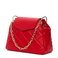 Evia, természetes bőrből készült, női táska, piros