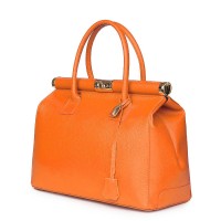 Bianca, természetes bőr táska, narancssárga