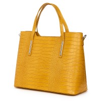 Carolina, női természetes bőr táska, sárga