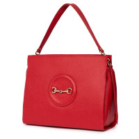 Delia, női természetes bőr táska, piros