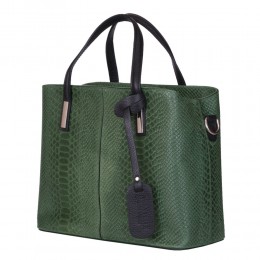 Ella, természetes bőr táska, zöld
