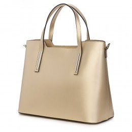 Ligia, női természetes bőr táska, aranysárga