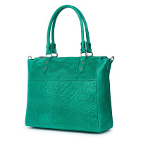 Medeea női, természetes bőr táska, zöld