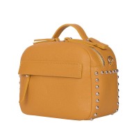 Cora, alkalmi táska, természetes bőrből, mustár sárga