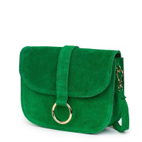 Vera természetes bőrből készült alkalmi táska, zöld