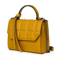 Mony természetes bőrből készült alkalmi táska, sárga