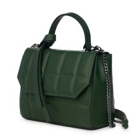 Mony természetes bőrből készült alkalmi táska, sötétzöld