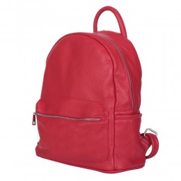 Lucas, klasszikus hátizsák, természetes bőrből, piros
