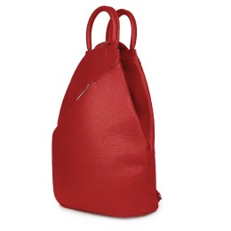 Julio, természetes bőrből készült hátizsák, piros